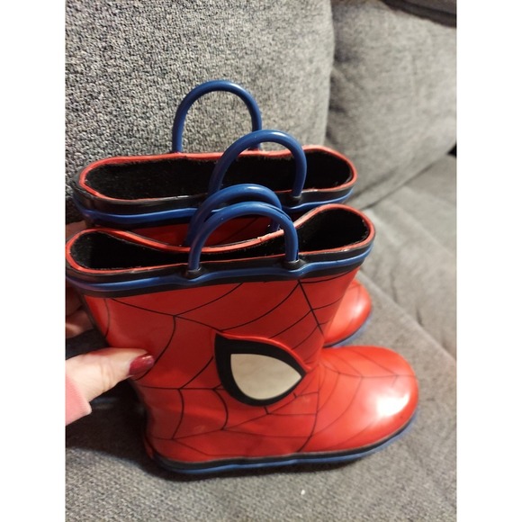 MARVEL SPIDERMAN Toddler Boy's Multi-Size RAIN BOOTS Waterproof - Size 2-3 - Picture 6 of 8